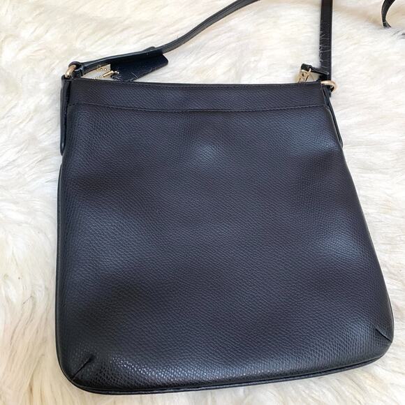 COACH Black Crossgrain Leather Large Slim N/S Swing Pack Crossbody F36063 - Picture 8 of 14